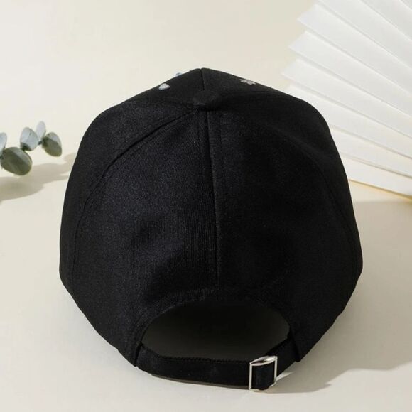 SALE Black Rhinestone Bling Heart and Star Hat Baseball Cap - Picture 5 of 7